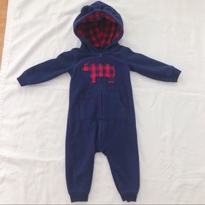 Carter’s Navy Blue Onesie with Plaid Bear